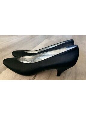 Pancaldi Womens Fabric Slide On Pumps Black Size 8 AA